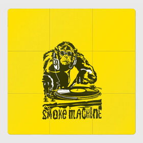Магнитный плакат 3Х3 с принтом Дым машина в Курске, Полимерный материал с магнитным слоем | 9 деталей размером 9*9 см | винила | дискотека. | дым машина | клубная музыка | обезьяна за диск жокей | шимпанзе диджей