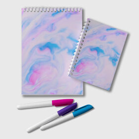 Блокнот с принтом BluePink в Курске, 100% бумага | 48 листов, плотность листов — 60 г/м2, плотность картонной обложки — 250 г/м2. Листы скреплены удобной пружинной спиралью. Цвет линий — светло-серый
 | gradient | swirl | swirly | абстракция | акварель | без дизайна | волны | голубая | градиент | графика | краски | на каждый день | облака | омбре | разноцветные разводы | рисунок | розовая | розовый | софтовая