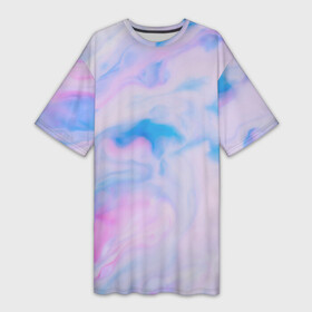 Платье-футболка 3D с принтом BluePink в Курске,  |  | gradient | swirl | swirly | абстракция | акварель | без дизайна | волны | голубая | градиент | графика | краски | на каждый день | облака | омбре | разноцветные разводы | рисунок | розовая | розовый | софтовая