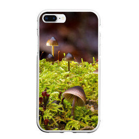 Чехол для iPhone 7Plus/8 Plus матовый с принтом Мох в Курске, Силикон | Область печати: задняя сторона чехла, без боковых панелей | гриб | грибы | дерево | деревья | зелёные | зелёный | зелень | лес | леса | лесной | мох | мхи | пенёк | пеньки | пни | поганка | поганки | природа | природный | флора