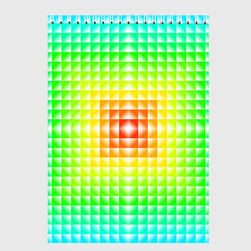 Скетчбук с принтом Абстракция в Курске, 100% бумага
 | 48 листов, плотность листов — 100 г/м2, плотность картонной обложки — 250 г/м2. Листы скреплены сверху удобной пружинной спиралью | абстрактные | абстрактный | абстракция | квадрат | квадраты | плитка | плитки | плиточки | светящиеся | яркие | яркий