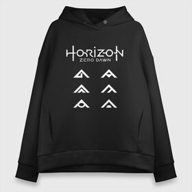 Женское худи Oversize хлопок с принтом HORIZON ZERO DAWN в Курске, френч-терри — 70% хлопок, 30% полиэстер. Мягкий теплый начес внутри —100% хлопок | боковые карманы, эластичные манжеты и нижняя кромка, капюшон на магнитной кнопке | game | horizon zero 2 | horizon zero dawn | древний арсенал | игра. | хоризон | хоризон 2 | хоризон зеро давн