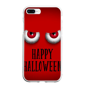 Чехол для iPhone 7Plus/8 Plus матовый с принтом Happy Halloween в Курске, Силикон | Область печати: задняя сторона чехла, без боковых панелей | halloween | happy halloween | глаза | праздник | страшный праздник | хэллоуин