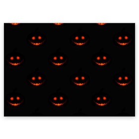 Поздравительная открытка с принтом Джек-фонарь в Курске, 100% бумага | плотность бумаги 280 г/м2, матовая, на обратной стороне линовка и место для марки
 | halloween | джек фонарь | праздник | страшный праздник | хэллоуин