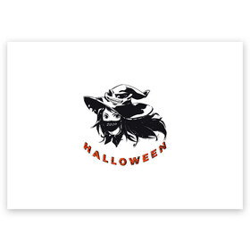 Поздравительная открытка с принтом Феечка Хеллуин в Курске, 100% бумага | плотность бумаги 280 г/м2, матовая, на обратной стороне линовка и место для марки
 | helloween | witch halloween | ведьма | ведьма хеллуин | день всех святых | феечка | фея | хеллуин