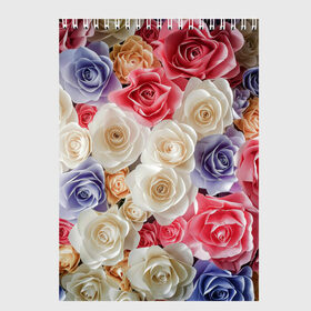 Скетчбук с принтом Розы в Курске, 100% бумага
 | 48 листов, плотность листов — 100 г/м2, плотность картонной обложки — 250 г/м2. Листы скреплены сверху удобной пружинной спиралью | бабочка | бабочки | девушкам | милый рисунок | природа | радуга | роза | розы | цветок | цветочек | цветочки | цветы | шипы | шипы и розы
