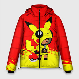Мужская зимняя куртка 3D с принтом Brawl stars Leon pikachu в Курске, верх — 100% полиэстер; подкладка — 100% полиэстер; утеплитель — 100% полиэстер | длина ниже бедра, свободный силуэт Оверсайз. Есть воротник-стойка, отстегивающийся капюшон и ветрозащитная планка. 

Боковые карманы с листочкой на кнопках и внутренний карман на молнии. | Тематика изображения на принте: crow | mortis | pika pika | pokemon go | surge | биби | бравл старс | бравлер | герои | девочкам | детям | джесси | леон пикачу | логотипы игр | малыш | мальчикам | милый | нита | пика пика | пикачу | покебол | покемон