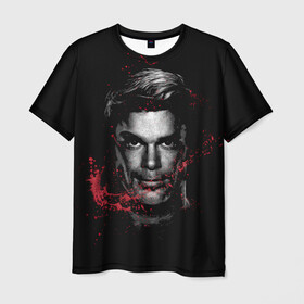 Мужская футболка 3D с принтом Dexter в Курске, 100% полиэфир | прямой крой, круглый вырез горловины, длина до линии бедер | dexter | декстер | декстер морган | дэкстер | дэкстэр | сериал | сериалы