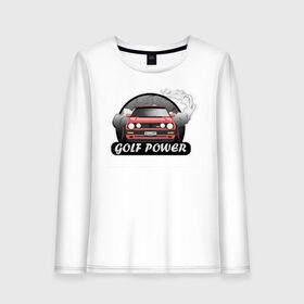 Женский лонгслив хлопок с принтом Golf power в Курске, 100% хлопок |  | car | drift | golf | race | автомобиль | гольф | гонки | дрифт | машина