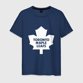 Мужская футболка хлопок с принтом Торонто Мейпл Лифс в Курске, 100% хлопок | прямой крой, круглый вырез горловины, длина до линии бедер, слегка спущенное плечо. | Тематика изображения на принте: hockey | maple leafs | nhl | toronto | toronto maple leafs | usa | мейпл лифс | нхл | спорт | сша | торонто | торонто мейпл лифс | хоккей | шайба