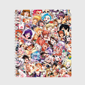 Тетрадь с принтом Color ahegao в Курске, 100% бумага | 48 листов, плотность листов — 60 г/м2, плотность картонной обложки — 250 г/м2. Листы скреплены сбоку удобной пружинной спиралью. Уголки страниц и обложки скругленные. Цвет линий — светло-серый
 | ahegao | anime | manga | аниме | ахегао | коллаж | манга | паттерн | цвет