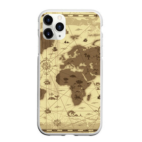 Чехол для iPhone 11 Pro матовый с принтом Карта мира в Курске, Силикон |  | Тематика изображения на принте: география | карта | карта мира | корабли | моряки