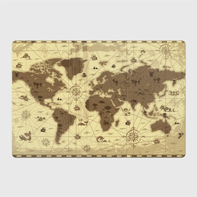 Магнитный плакат 3Х2 с принтом Карта мира в Курске, Полимерный материал с магнитным слоем | 6 деталей размером 9*9 см | география | карта | карта мира | корабли | моряки