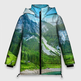 Женская зимняя куртка 3D с принтом Альпийские горы в Курске, верх — 100% полиэстер; подкладка — 100% полиэстер; утеплитель — 100% полиэстер | длина ниже бедра, силуэт Оверсайз. Есть воротник-стойка, отстегивающийся капюшон и ветрозащитная планка. 

Боковые карманы с листочкой на кнопках и внутренний карман на молнии | альпийские горы | альпы | гора | горы | озеро
