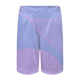 Детские спортивные шорты 3D с принтом Lines98 в Курске,  100% полиэстер
 | пояс оформлен широкой мягкой резинкой, ткань тянется
 | blue | good | lines | pink | positive | vibes | квадраты | красиво | линии | розовый | текстура | узор | шары