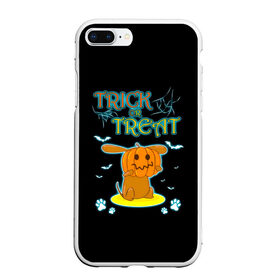 Чехол для iPhone 7Plus/8 Plus матовый с принтом Trick or treat в Курске, Силикон | Область печати: задняя сторона чехла, без боковых панелей | 31 октября | halloween | halowen | ведьма | день всех святых | джек | костюм | кровь | лого | монстр | надпись | праздник | приведение | призрак | светильник | символ | страшная | тыква | ужасы | хеллоуин | хеллуин