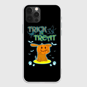 Чехол для iPhone 12 Pro Max с принтом Trick or treat в Курске, Силикон |  | Тематика изображения на принте: 31 октября | halloween | halowen | ведьма | день всех святых | джек | костюм | кровь | лого | монстр | надпись | праздник | приведение | призрак | светильник | символ | страшная | тыква | ужасы | хеллоуин | хеллуин