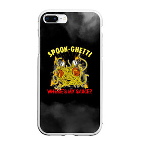 Чехол для iPhone 7Plus/8 Plus матовый с принтом Spook-ghetti Weres My Sauce? в Курске, Силикон | Область печати: задняя сторона чехла, без боковых панелей | 31 октября | halloween | halowen | ведьма | день всех святых | джек | костюм | кровь | лого | монстр | надпись | праздник | приведение | призрак | светильник | символ | страшная | тыква | ужасы | хеллоуин | хеллуин