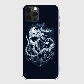 Чехол для iPhone 12 Pro Max с принтом Кракен в Курске, Силикон |  | Тематика изображения на принте: брутальная | веселый роджер | вода | корсар | кость | кракен | мертвец | море | мрачная | океан | осьминог | пират | темная | ужас | утопленник | череп | щупальца | якорь