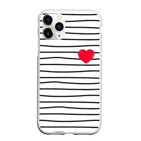 Чехол для iPhone 11 Pro Max матовый с принтом Полоски с сердцем в Курске, Силикон |  | Тематика изображения на принте: любовь | милый | модный | полоски | розовый | семья | сердце | чёрный