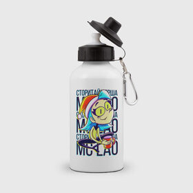 Бутылка спортивная с принтом MC LAO в Курске, металл | емкость — 500 мл, в комплекте две пластиковые крышки и карабин для крепления | Тематика изображения на принте: mc lao | mclao | бан | блогер | богатыри | лайрафортнайт | мельница | мслао