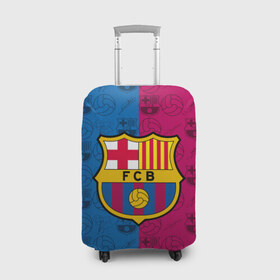 Чехол для чемодана 3D с принтом FC BARCELONA в Курске, 86% полиэфир, 14% спандекс | двустороннее нанесение принта, прорези для ручек и колес | barselona fc | fifa | lionel messi. | барса | барселона | лионель месси | фифа | фк барселона | футбол