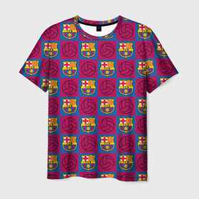 Мужская футболка 3D с принтом FC BARCELONA в Курске, 100% полиэфир | прямой крой, круглый вырез горловины, длина до линии бедер | barselona fc | fifa | lionel messi. | барса | барселона | лионель месси | фифа | фк барселона | футбол
