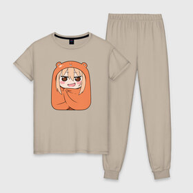 Женская пижама хлопок с принтом Himouto! Umaru-chan в Курске, 100% хлопок | брюки и футболка прямого кроя, без карманов, на брюках мягкая резинка на поясе и по низу штанин | Тематика изображения на принте: anime himouto | anime umaru | himoto | himouto | himouto umaru | himouto umaru chan | umaru | umaru chan | аниме | аниме умару | аниме химото | двуличная сестренка умару | умару | химото | химото умару тян