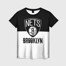 Женская футболка 3D с принтом Бруклирн в Курске, 100% полиэфир ( синтетическое хлопкоподобное полотно) | прямой крой, круглый вырез горловины, длина до линии бедер | brooklyn | nba | америка | баскетбол | бруклирн | нба | нью йорк | спорт
