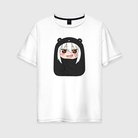 Женская футболка хлопок Oversize с принтом Himouto! Umaru-chan black в Курске, 100% хлопок | свободный крой, круглый ворот, спущенный рукав, длина до линии бедер
 | Тематика изображения на принте: anime himouto | anime umaru | himoto | himouto | himouto black | himouto umaru | himouto umaru chan | umaru | umaru chan | аниме | аниме умару | аниме химото | двуличная сестренка умару | умару | химото | химото умару тян