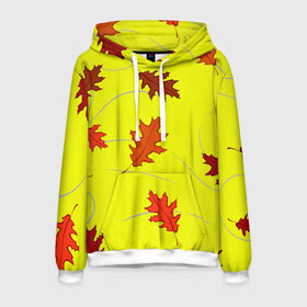 Мужская толстовка 3D с принтом Autumnal в Курске, 100% полиэстер | двухслойный капюшон со шнурком для регулировки, мягкие манжеты на рукавах и по низу толстовки, спереди карман-кенгуру с мягким внутренним слоем. | abstraction | autumn | autumnal | colorful | fallen | leaves | patterns | texture | yellow | абстракция | желтый | листья | опавший | осенний | осень | разноцветный | текстура | узоры