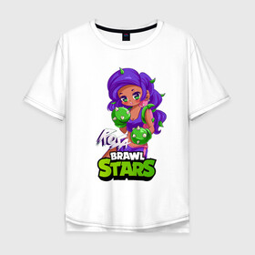 Мужская футболка хлопок Oversize с принтом Rosa Brawl Stars в Курске, 100% хлопок | свободный крой, круглый ворот, “спинка” длиннее передней части | anime | brawl | brawl stars | brawlstars | brawl_stars | panny | rosa | аниме | бравл | бравлстарс | девочка | девушка | манга | роза | роса