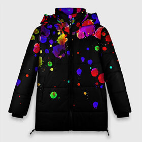 Женская зимняя куртка 3D с принтом ПЯТНА КРАСКИ в Курске, верх — 100% полиэстер; подкладка — 100% полиэстер; утеплитель — 100% полиэстер | длина ниже бедра, силуэт Оверсайз. Есть воротник-стойка, отстегивающийся капюшон и ветрозащитная планка. 

Боковые карманы с листочкой на кнопках и внутренний карман на молнии | акварель | брызги | брызги красок | кляксы | краска | мазки | масляная краска | неон | неоновая | подтеки | пятна | разводы | разноцветный