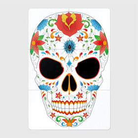 Магнитный плакат 2Х3 с принтом Цветной череп в Курске, Полимерный материал с магнитным слоем | 6 деталей размером 9*9 см | арт | белый | вектор | разрисованный череп | рисунок | скелет | череп | чёрный | яркие рисунки | яркие цвета | яркий рисунок | яркий череп