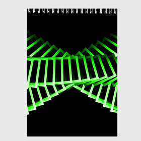 Скетчбук с принтом Неоновые квадраты в Курске, 100% бумага
 | 48 листов, плотность листов — 100 г/м2, плотность картонной обложки — 250 г/м2. Листы скреплены сверху удобной пружинной спиралью | абстракция | зеленый квадрат | квадрат | неоновый квадрат | прямоугольник