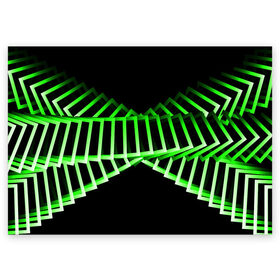 Поздравительная открытка с принтом Неоновые квадраты в Курске, 100% бумага | плотность бумаги 280 г/м2, матовая, на обратной стороне линовка и место для марки
 | абстракция | зеленый квадрат | квадрат | неоновый квадрат | прямоугольник