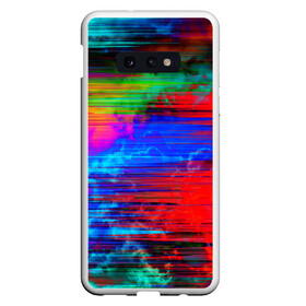 Чехол для Samsung S10E с принтом Glitch color storm в Курске, Силикон | Область печати: задняя сторона чехла, без боковых панелей | clouds | color | glitch | gradient | storm | глитч | градиент | краски | небо | облака | шторм