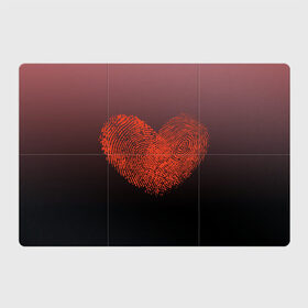 Магнитный плакат 3Х2 с принтом Сердце из отпечатков пальцев в Курске, Полимерный материал с магнитным слоем | 6 деталей размером 9*9 см | влюбленные | вместе | градиент | линии судьбы | любовь | он и она | отпечатки пальцев | пальчики | признание | сердце | следы
