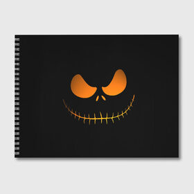 Альбом для рисования с принтом Зловещая улыбка в Курске, 100% бумага
 | матовая бумага, плотность 200 мг. | halloween | злая улыбка | праздник | страшный праздник | хэллоуин