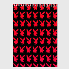 Скетчбук с принтом playboy в Курске, 100% бумага
 | 48 листов, плотность листов — 100 г/м2, плотность картонной обложки — 250 г/м2. Листы скреплены сверху удобной пружинной спиралью | black | love | playboy | rabbit | red | красный | кролик. | любовь | плейбой | черный