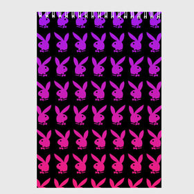 Скетчбук с принтом playboy в Курске, 100% бумага
 | 48 листов, плотность листов — 100 г/м2, плотность картонной обложки — 250 г/м2. Листы скреплены сверху удобной пружинной спиралью | Тематика изображения на принте: black | pink | playboy | violet | плейбой | розовый | фиолетовый. | черный