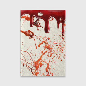 Обложка для паспорта матовая кожа с принтом Стекающая кровь в Курске, натуральная матовая кожа | размер 19,3 х 13,7 см; прозрачные пластиковые крепления | 2020 | blood | halloween | капли | кровавый | кровь | пятна | следы | стекающая | хэллоуин | хэлоуин