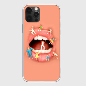 Чехол для iPhone 12 Pro Max с принтом LIPS PARTY в Курске, Силикон |  | dolls | girl | lips | mouth | party | small | вечеринка | губы | девушка | куклы | маленький | рот | человечки