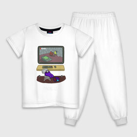 Детская пижама хлопок с принтом AMONG US в Курске, 100% хлопок |  брюки и футболка прямого кроя, без карманов, на брюках мягкая резинка на поясе и по низу штанин
 | among us | brawl stars | fall guys | game | impostor | steam | импостор | эмонг ас