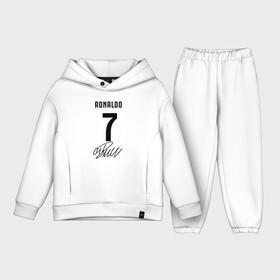 Детский костюм хлопок Oversize с принтом CRISTIANO RONALDO АВТОГРАФ в Курске,  |  | cristiano ronaldo | fc juventus | juventus | криштиану роналду. | фк ювентус | футбол | футбольный клуб | ювентус