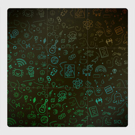 Магнитный плакат 3Х3 с принтом Иконпак в Курске, Полимерный материал с магнитным слоем | 9 деталей размером 9*9 см | Тематика изображения на принте: гитара | джойстик | единорог | иконки | кубики | лего | мона лиза