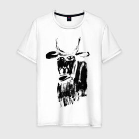 Мужская футболка хлопок с принтом бык нарисованный в Курске, 100% хлопок | прямой крой, круглый вырез горловины, длина до линии бедер, слегка спущенное плечо. | 2021 | бык | год быка | год коровы | новый год | символ года