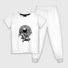 Детская пижама хлопок с принтом Космический скейт в Курске, 100% хлопок |  брюки и футболка прямого кроя, без карманов, на брюках мягкая резинка на поясе и по низу штанин
 | арт | астронавт | звезда | звёзды | космический отдых | космонавт | космос | ночь | рисунок | скафандр | скейт | скейтборд