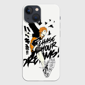 Чехол для iPhone 13 mini с принтом HAIKYUU Chase Your Dreams в Курске,  |  | haikyu | haikyuu | hinata shoe | kageyama | karasuno | manga | nekoma | аниме | волейбол | кагеяма тобие | карасуно | манга | некома | тсукешима | хайку | хината шо | шое