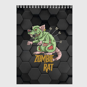 Скетчбук с принтом Zombie Rat в Курске, 100% бумага
 | 48 листов, плотность листов — 100 г/м2, плотность картонной обложки — 250 г/м2. Листы скреплены сверху удобной пружинной спиралью | blood | diablo | haloween | horror | дьявол | зомби | кости | кровь | мозги | мясо | страшилка | ужасы | хеллоуин | хелоуин